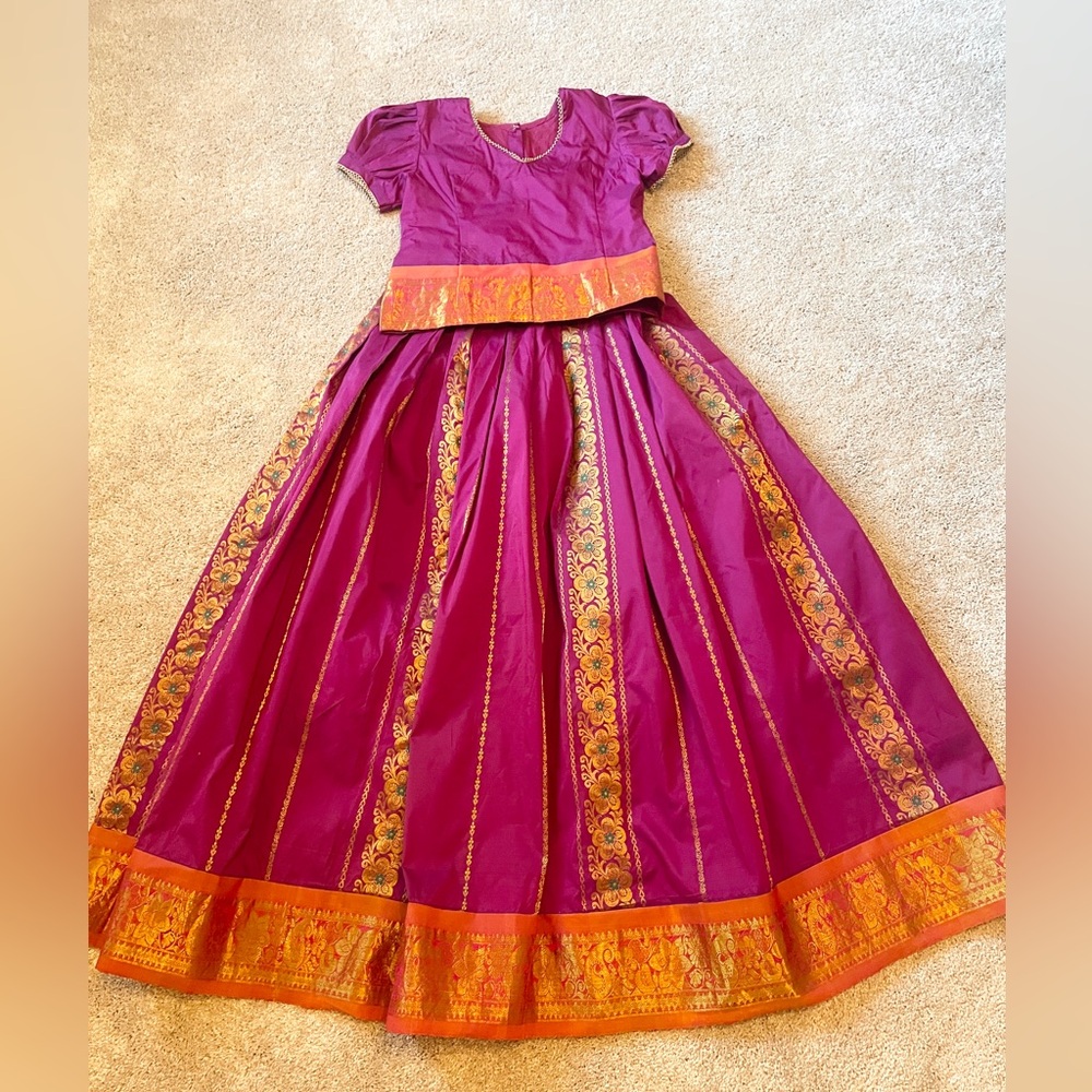 Kids kancheevaram silk traditional outfit